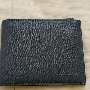 Coach navy blue men's wallet used